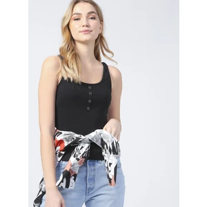 U Yaka Fitilli Siyah Kadın Atlet K-BOSWEL