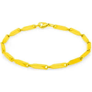 The Collection Erkek Çelik Gold Bileklik Künye