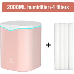 2000ML USB Hava Nemlendirici Çift Püskürtme Bağlantı Noktası-Pembe (Yurt Dışından)