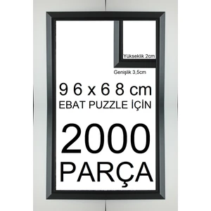 Plus Siyah 2000 Parça 96X68 Ebatında Piramit Modeli Puzzle Çerçevesi