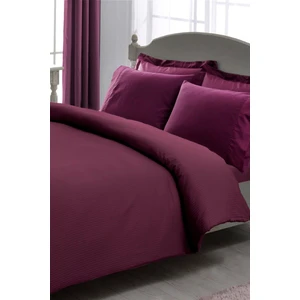 Stripe Premium Basic King Size Nevresim Takımı Mürdüm