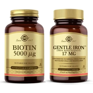 Biotin 5000 Mcg 50 Kapsül+Solgar Gentle Iron 17 Mg 90 Kapsül
