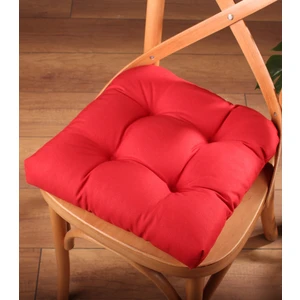 Gold Bordo Renk Sandalye Minderi Düğme Dikişi Detaylı 40X40Cm Bağcıklı