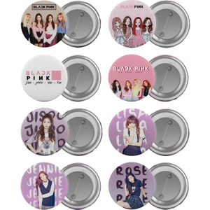 Black Pink Çata Rozeti Seti 8 Adet En Büyük Boy 5.8cm Iğneli Broş