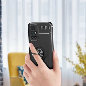 Redmi 10 Yüzüklü Kılıf Mıknatıslı Standlı Parmak Izi Bırakmayan Darbe Emici Dayanıklı Kapak