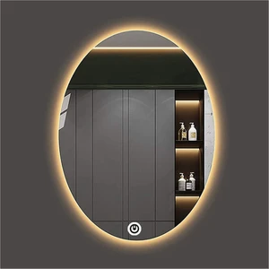 Global Led Mirror 80X100 cm Dokunmatik Tuşlu Elips Ledli Ayna Banyo Aynası Dekoratif Ayna Boy Ayna Salon Duvar Ayna