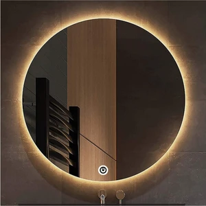 Global Led Mirror 70 cm Dokunmatik Tuşlu Yuvarlak Ledli Ayna Banyo Aynası Dekoratif Ayna Boy Ayna Salon Duvar Ayna