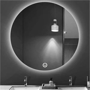 Global Led Mirror 60 cm Dokunmatik Tuşlu Yuvarlak Ledli Ayna Banyo Aynası Dekoratif Ayna Boy Ayna Salon Duvar Ayna