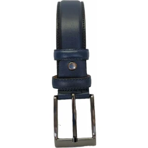 %100 Hakiki Deri Lacivet Dikişli Klasik Pantolon Kemeri, 3.5 cm