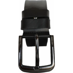 %100 Tek Kat Deri Siyah  Kot Pantolon Kemeri 4.5 cm