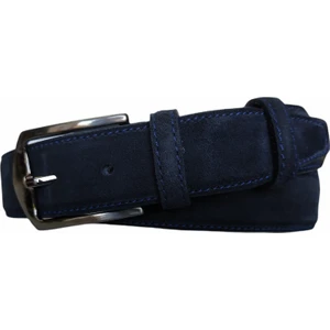 %100 Deri Lacivert  Süet Kumaş Pantolon Kemeri 3.5 cm