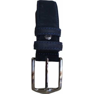 %100 Deri Lacivert  Süet Kumaş Pantolon Kemeri 3.5 cm