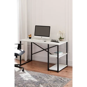 MSR Raflı Çalışma Masası - 60x120cm - Beyaz
