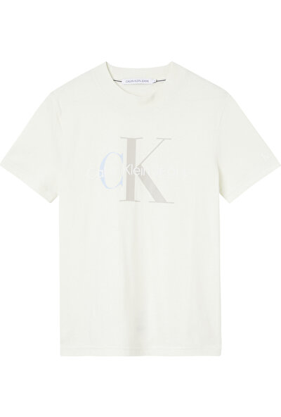 Calvin Klein J20J217711Yas Yuvarlak Yaka Normal Kalıp Beyaz Kadın T-Shirt