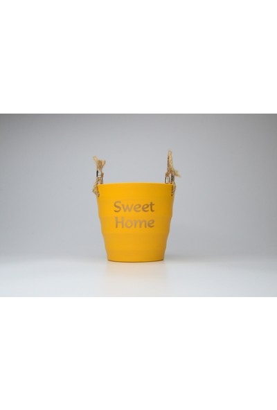 3M1W Sweet Home Hasirli Sari Çok Amaçli Saksi Sunumluk