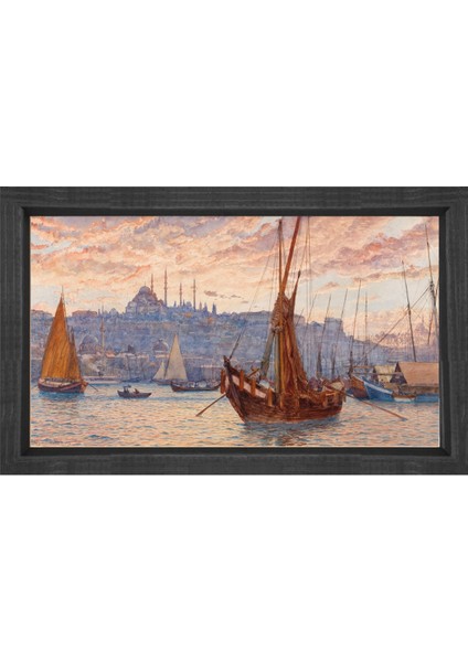 Istanbul Tablosu-Kahverengi Ahşap Çerçeve - 50 x 90 cm