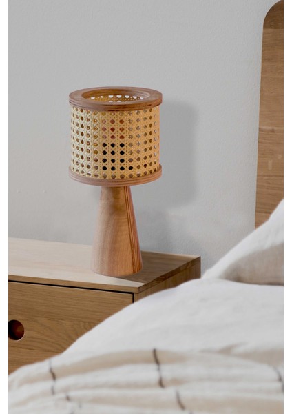 Istanbul Serisi Mini Beyoğlu Hazeranlı Ahşap Abajur