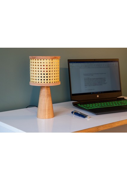 Istanbul Serisi Mini Beyoğlu Hazeranlı Ahşap Abajur indirimleri