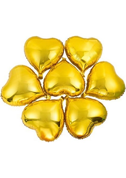 Gold Kalp Folyo Balon Set 7 Adet 25 cm