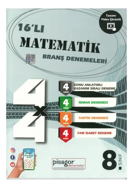 Zeka Küpü Yayınları Pisagor 16'li Matematik Branş Denemeleri