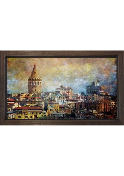 Galata Kulesi Yağlıboya Tablosu-Çerçevesiz - 70X100