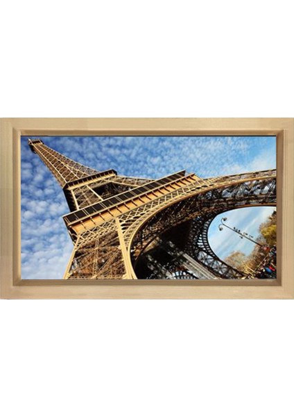 Eiffel Kulesi Paris Tablosu-Naturel Ahşap Çerçeve - 40X60