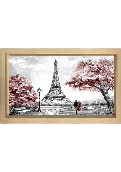 Eiffel Kulesi Paris Tablosu-Naturel Ahşap Çerçeve - 50X70