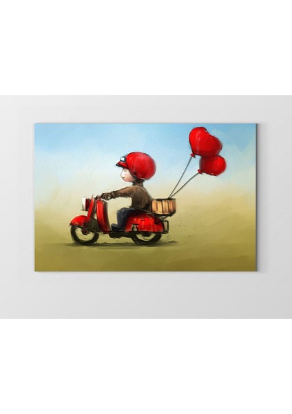 Aşık Motorcu Tablosu-Çerçevesiz - 40X60