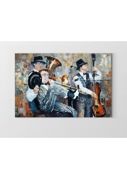 Orkestra Müzisyenler Tablosu-Çerçevesiz - 100 x 150 cm