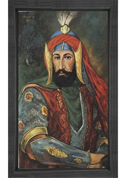 Sultan 4. Murat Tablosu-Siyah Ahşap Çerçeve - 70 x 100 cm