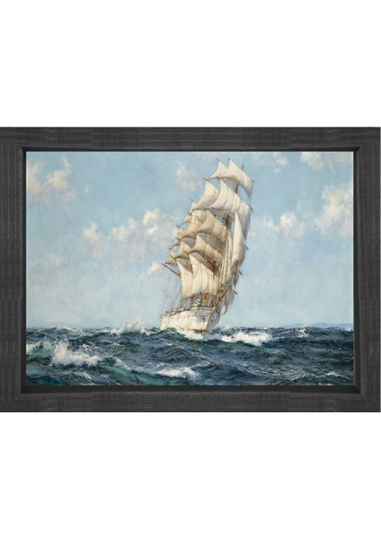 Montague Dawson-Gemi Tablosu-Siyah Ahşap Çerçeve - 100X200