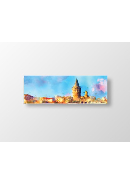 Istanbul Manzarası Tablosu-Çerçevesiz - 120X40