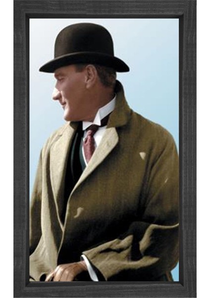 Atatürk Tablosu Tablosu-Siyah Ahşap Çerçeve - 50X70