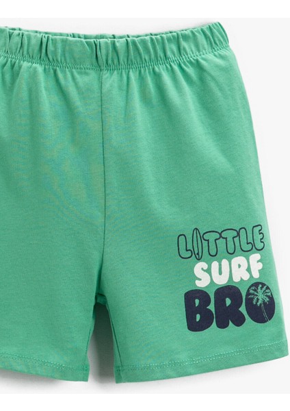 Erkek Bebek Slogan Baskılı Şort Pamuklu modelleri