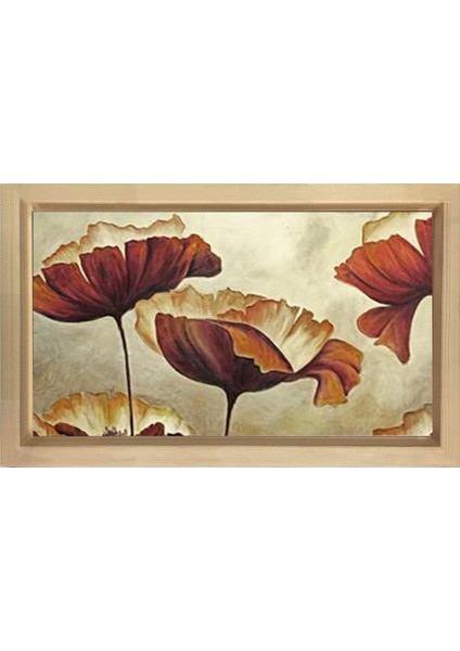 Karahindiba Çiçek Tablosu-Naturel Ahşap Çerçeve - 100 x 150