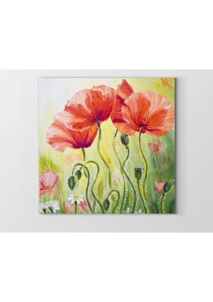 Gelincikler Çiçekj Reprödiksiyon Tablosu-Çerçevesiz - 70 x 70