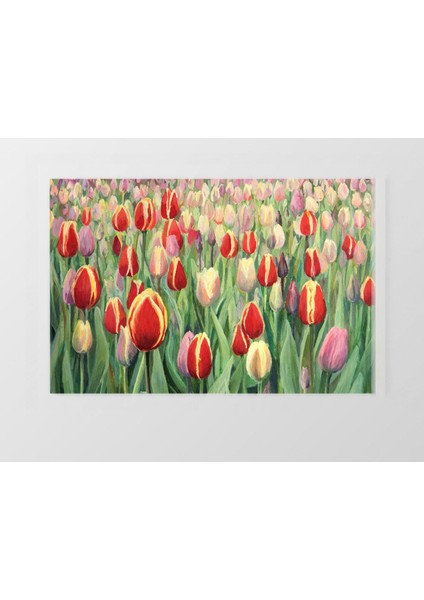 Gül Bahçesi Çiçekleri Tablosu-Çerçevesiz - 30 x 30