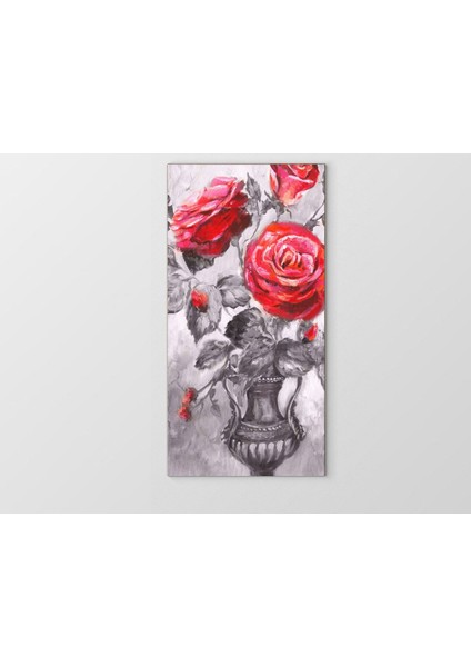 Kırmızı Güller Vazoda Tablosu-Çerçevesiz - 50 x 70