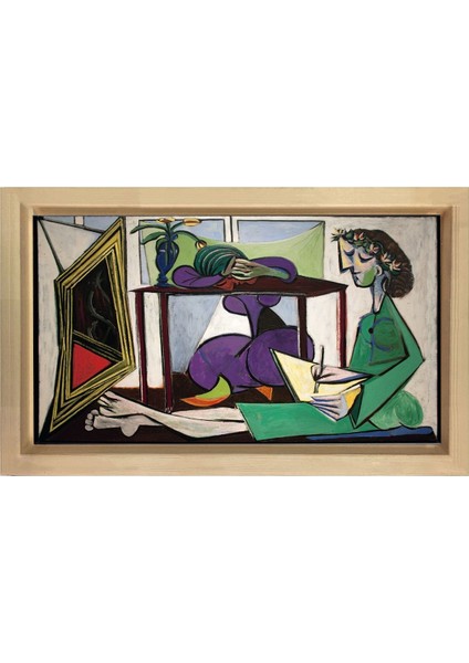 Iç Tablosu Tablosu-Naturel Ahşap Çerçeve - 50 x 70