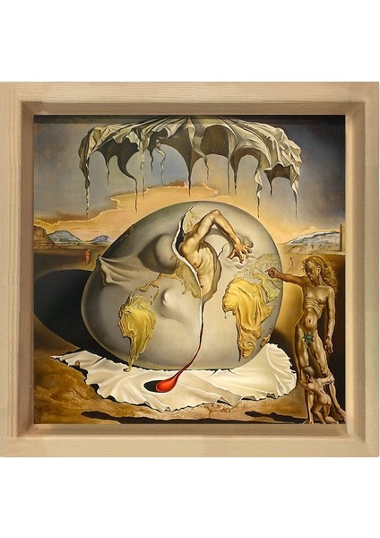 Yeni Insanın Doğuşunu Tablosu-Naturel Ahşap Çerçeve - 60 x 60