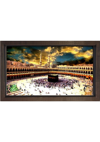 Kabe Manzarası Tablosu-Kahverengi Ahşap Çerçeve - 100 x 150