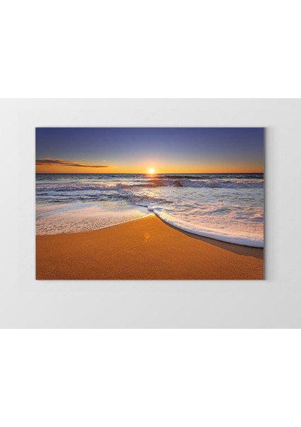 Sakin Deniz Gün Batımı Tablosu-Çerçevesiz - 40 x 60