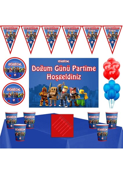 Roblox Tema 24 Kişilik 50 x 70 cm Afişli Set