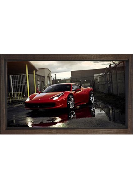 Kırmızı Ferrari Tablosu-Çerçevesiz - 50 x 70 cm