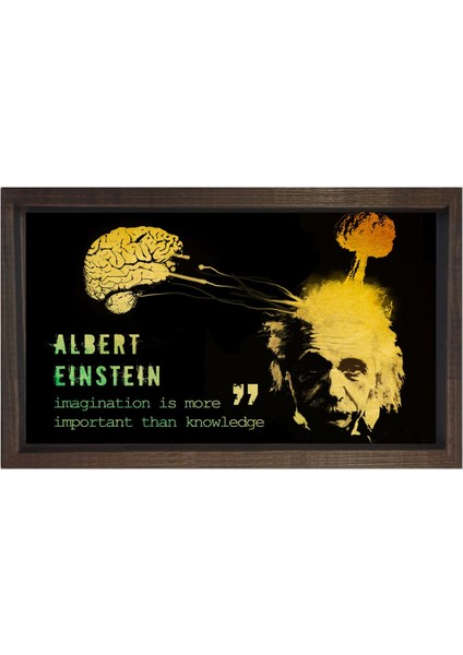 Albert Einstein Tablosu-Çerçevesiz - 45 x 30 cm