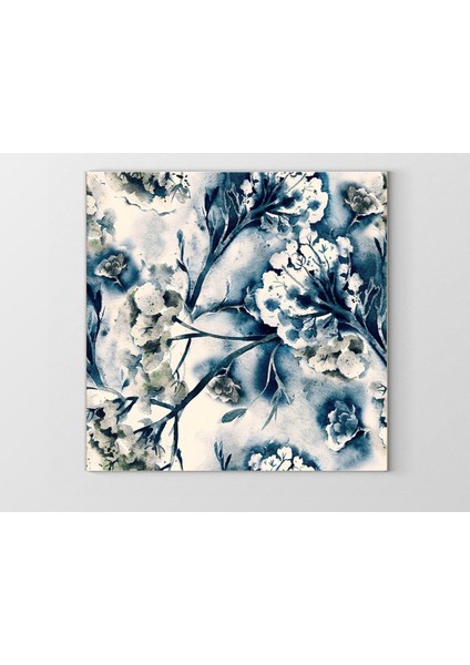 Beyaz Çiçekler Reprodüksiyon Tablosu-Çerçevesiz - 50 x 50 cm
