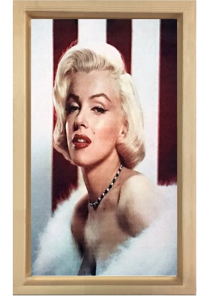 Marilyn Monroe Tablosu-Naturel Ahşap Çerçeve - 50 x 90 cm