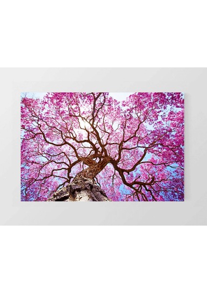 Mor Pembe Ağac Tablosu-Çerçevesiz - 45 x 30 cm