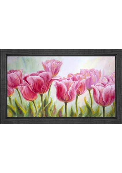 Pempe Güller Tablosu-Siyah Ahşap - 100 x 150 cm