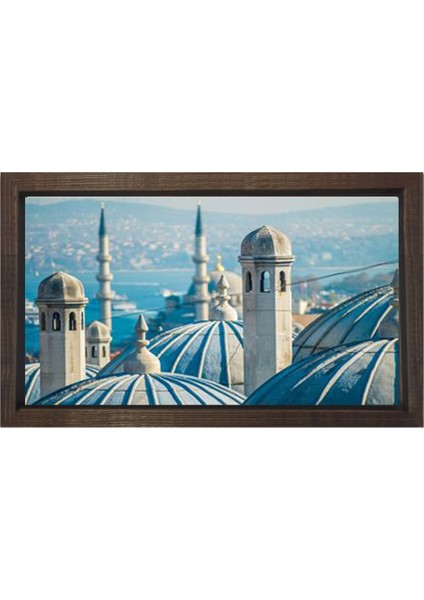 Istanbul ve Cami Kubbeleri Tablosu-Çerçevesiz - 40 x 60 cm